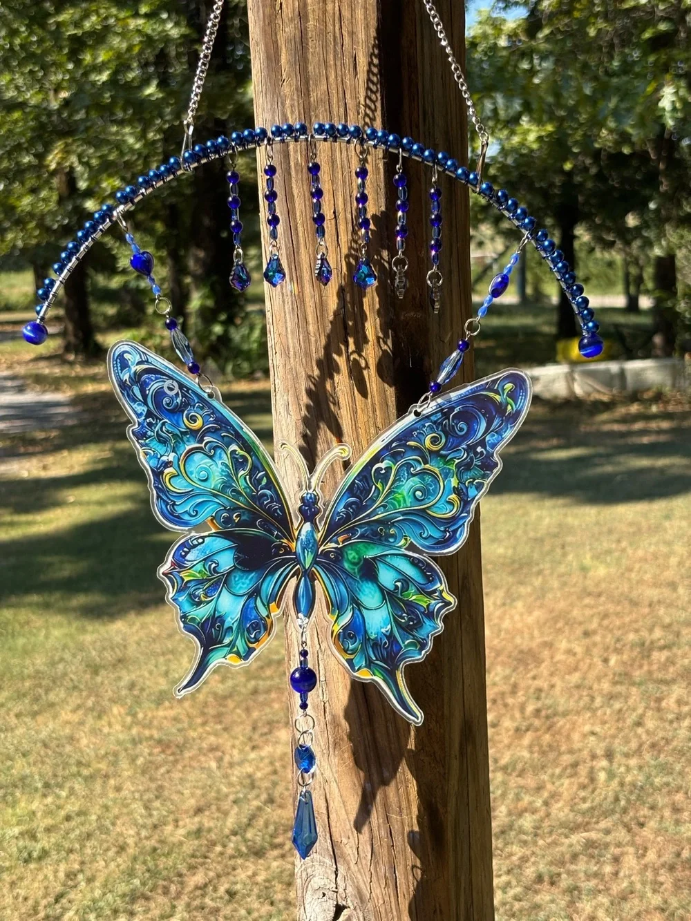 SOLD Blue Butterfly suncatcher